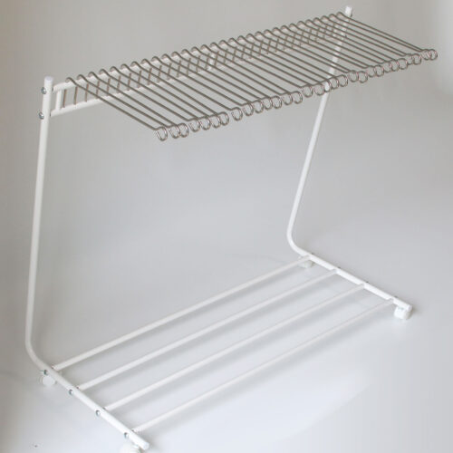 G＆Q スラックスハンガー ラック L型 ホワイト 大容量 30本掛け キャスター付き 隙間収納 パンツハンガー