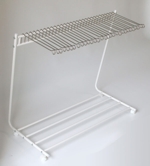 G＆Q スラックスハンガー ラック L型 ホワイト 大容量 30本掛け キャスター付き 隙間収納 パンツハンガー
