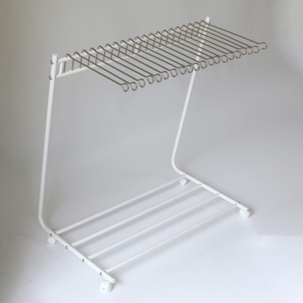 G＆Q スラックスハンガー ラック L型 ホワイト 20本掛け キャスター付き 隙間収納 パンツハンガー