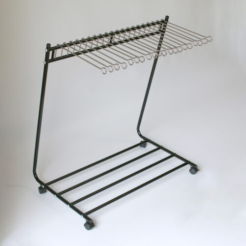 G＆Q スラックスハンガー ラック L型 20本掛け ブラック キャスター付き 隙間収納 パンツハンガー